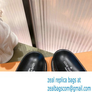 Louis Vuitton LV Sunset Flat Comfort Mules Black with Resin Chain 2022