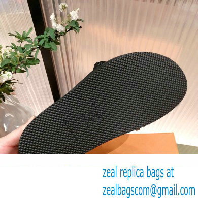Louis Vuitton LV Sunset Flat Comfort Mules Black with Resin Chain 2022