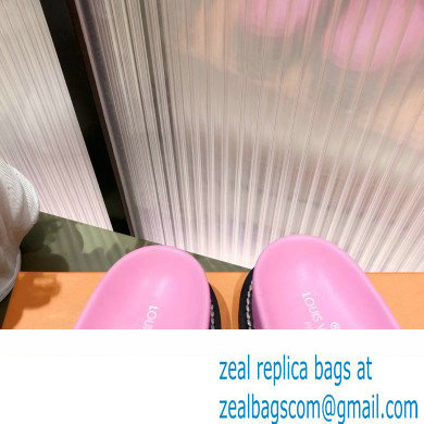 Louis Vuitton LV Sunset Flat Comfort Mules Pink with Resin Chain 2022