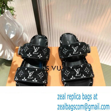 Louis Vuitton Monogram Velvet Jumbo Flatform Mules Black 2022