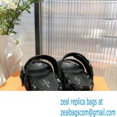 Louis Vuitton Monogram Velvet Jumbo Flatform Mules Black 2022 - Click Image to Close