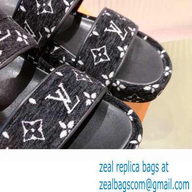 Louis Vuitton Monogram Velvet Jumbo Flatform Mules Black 2022 - Click Image to Close