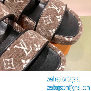 Louis Vuitton Monogram Velvet Jumbo Flatform Mules Coffee 2022