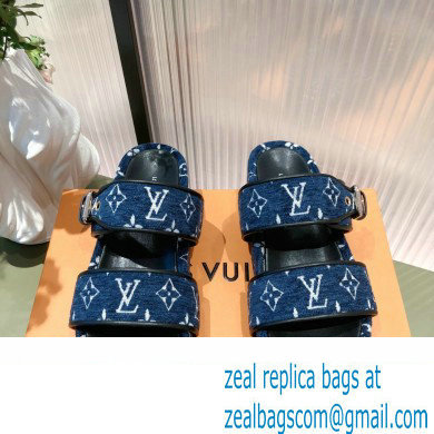 Louis Vuitton Monogram Velvet Jumbo Flatform Mules Dark Blue 2022