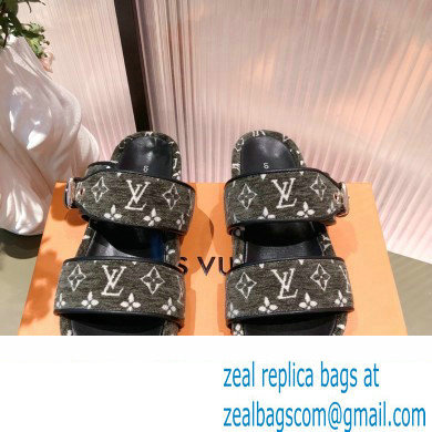 Louis Vuitton Monogram Velvet Jumbo Flatform Mules Gray 2022