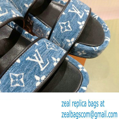 Louis Vuitton Monogram Velvet Jumbo Flatform Mules Light Blue 2022