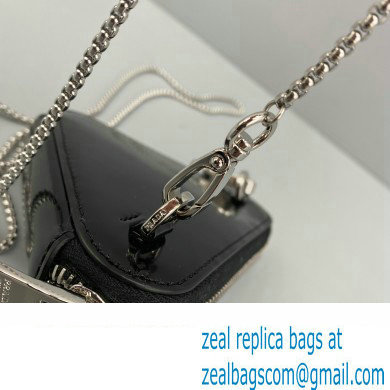 Prada Brushed Leather Triangle mini-pouch Bag 1NR005 Black 2022