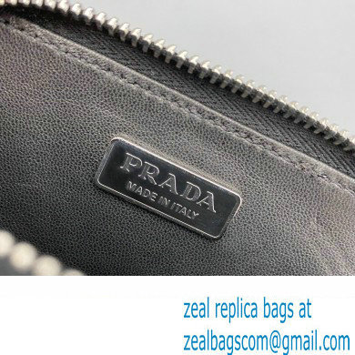 Prada Brushed Leather Triangle mini-pouch Bag 1NR005 Black 2022 - Click Image to Close