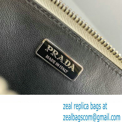Prada Brushed Leather Triangle mini-pouch Bag 1NR005 White 2022 - Click Image to Close