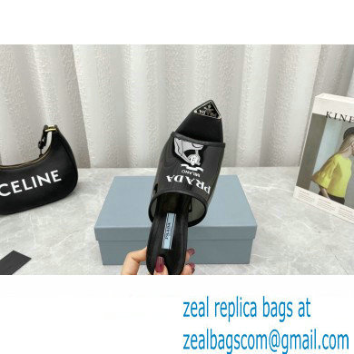 Prada Heel 9cm triangle logo Pvc slides Black 2022