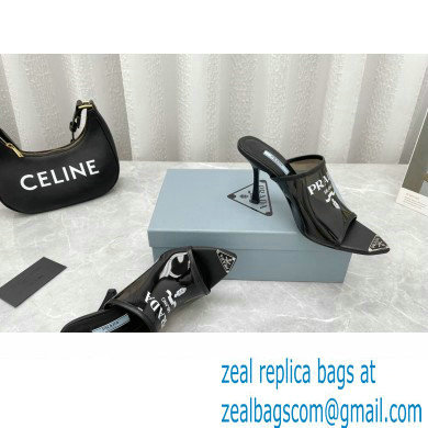 Prada Heel 9cm triangle logo Pvc slides Black 2022