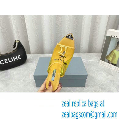 Prada Heel 9cm triangle logo Pvc slides Yellow 2022