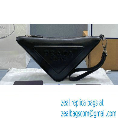 Prada Leather Triangle Pouch Bag 1NE039 Black 2022