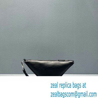 Prada Leather Triangle Pouch Bag 1NE039 Black 2022 - Click Image to Close