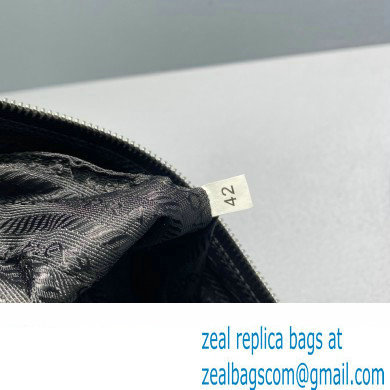 Prada Leather Triangle Pouch Bag 1NE039 Black 2022 - Click Image to Close