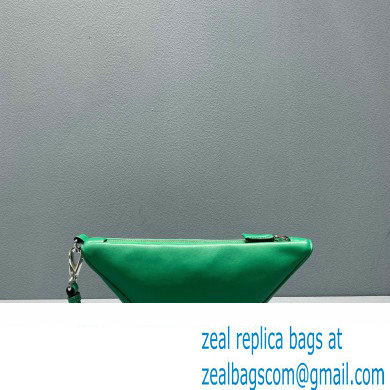 Prada Leather Triangle Pouch Bag 1NE039 Green 2022 - Click Image to Close