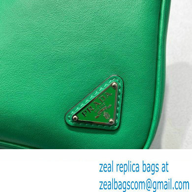 Prada Leather Triangle Pouch Bag 1NE039 Green 2022 - Click Image to Close