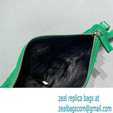 Prada Leather Triangle Pouch Bag 1NE039 Green 2022 - Click Image to Close