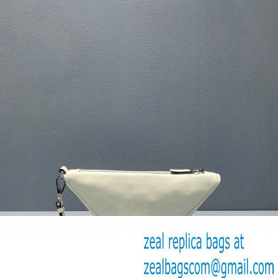 Prada Leather Triangle Pouch Bag 1NE039 White 2022