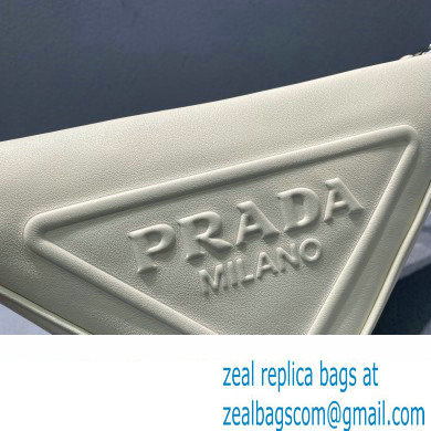 Prada Leather Triangle Pouch Bag 1NE039 White 2022