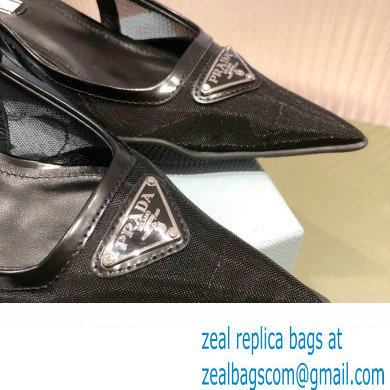 Prada Mesh fabric slingback pumps Black 2022