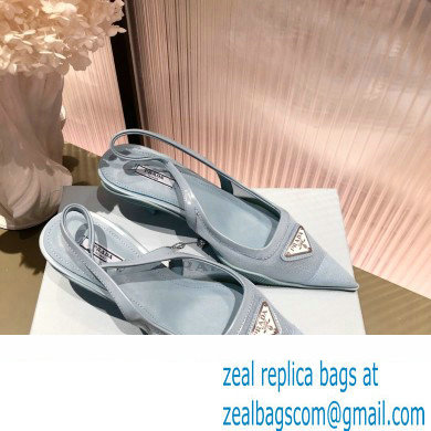 Prada Mesh fabric slingback pumps Blue 2022