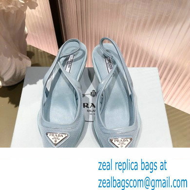 Prada Mesh fabric slingback pumps Blue 2022