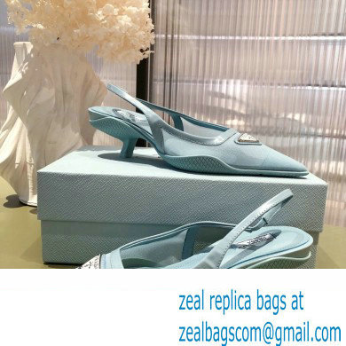 Prada Mesh fabric slingback pumps Blue 2022