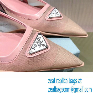 Prada Mesh fabric slingback pumps Pink 2022 - Click Image to Close