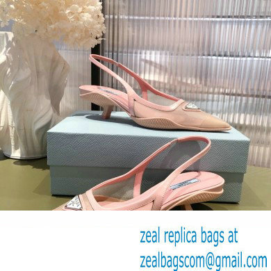 Prada Mesh fabric slingback pumps Pink 2022