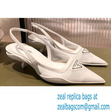 Prada Mesh fabric slingback pumps White 2022