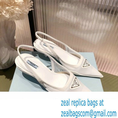 Prada Mesh fabric slingback pumps White 2022