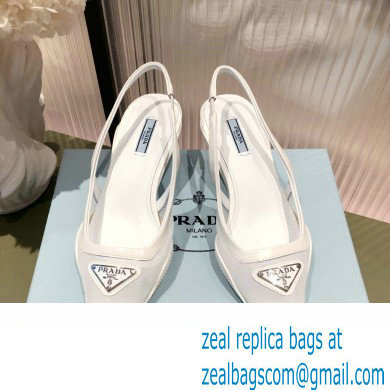 Prada Mesh fabric slingback pumps White 2022