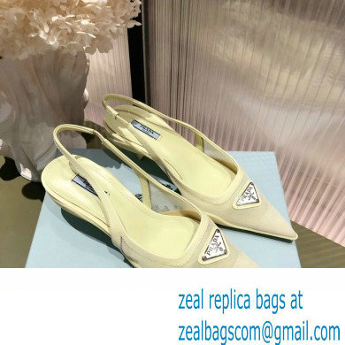 Prada Mesh fabric slingback pumps Yellow 2022