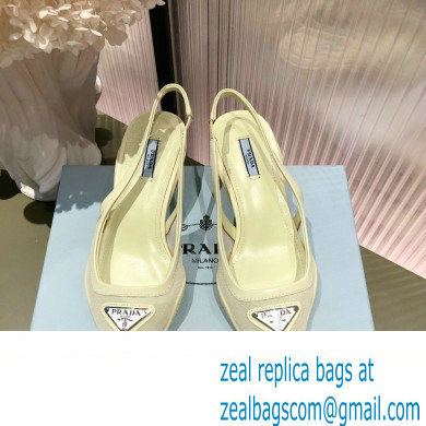 Prada Mesh fabric slingback pumps Yellow 2022