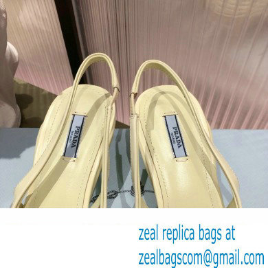 Prada Mesh fabric slingback pumps Yellow 2022