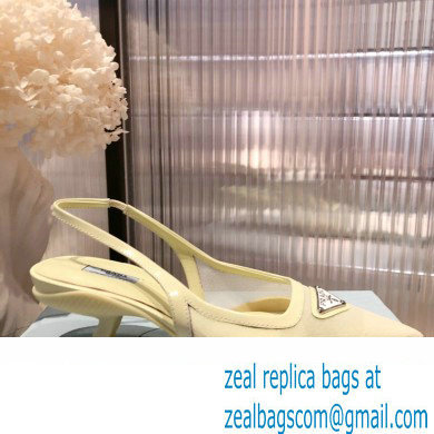 Prada Mesh fabric slingback pumps Yellow 2022 - Click Image to Close