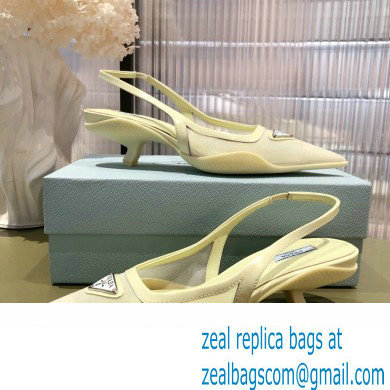 Prada Mesh fabric slingback pumps Yellow 2022