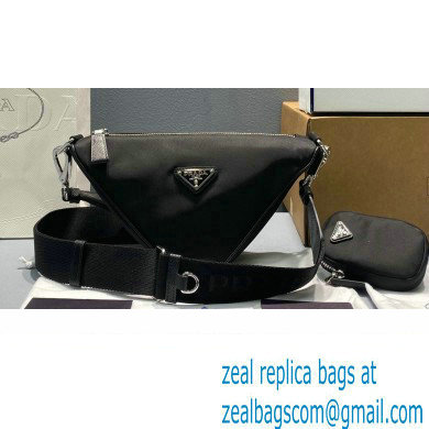 Prada Nylon Triangle Shoulder Bag Black 2022