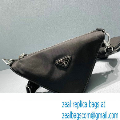 Prada Nylon Triangle Shoulder Bag Black 2022