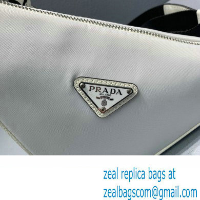 Prada Nylon Triangle Shoulder Bag White 2022