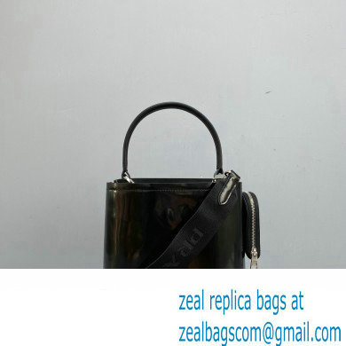 Prada Panier Small Tote Bag 1BA217 in Patent Leather Black 2022