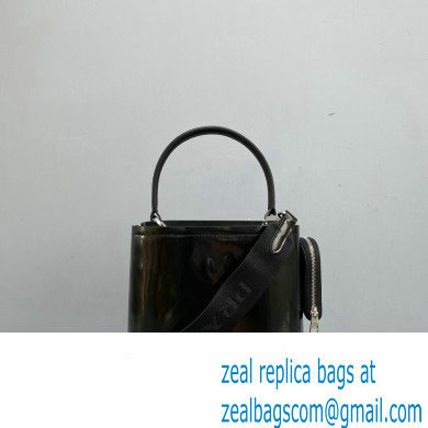 Prada Panier Small Tote Bag 1BA217 in Patent Leather Black 2022 - Click Image to Close