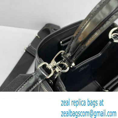 Prada Panier Small Tote Bag 1BA217 in Patent Leather Black 2022