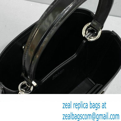 Prada Panier Small Tote Bag 1BA217 in Patent Leather Black 2022 - Click Image to Close