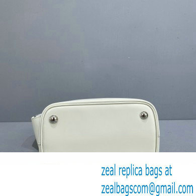 Prada Panier Small Tote Bag 1BA217 in Patent Leather White 2022