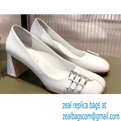 Prada Patent Leather Buckle Detail pumps White 2022