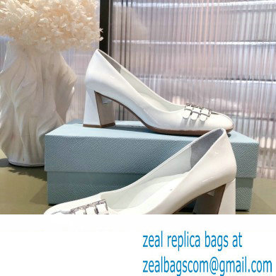 Prada Patent Leather Buckle Detail pumps White 2022