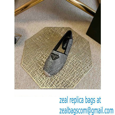 Prada Satin Espadrilles Black with Crystals 2022 - Click Image to Close