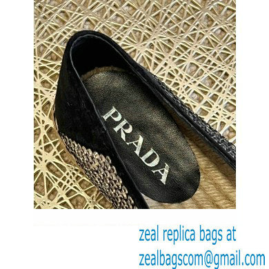 Prada Satin Espadrilles Black with Crystals 2022 - Click Image to Close